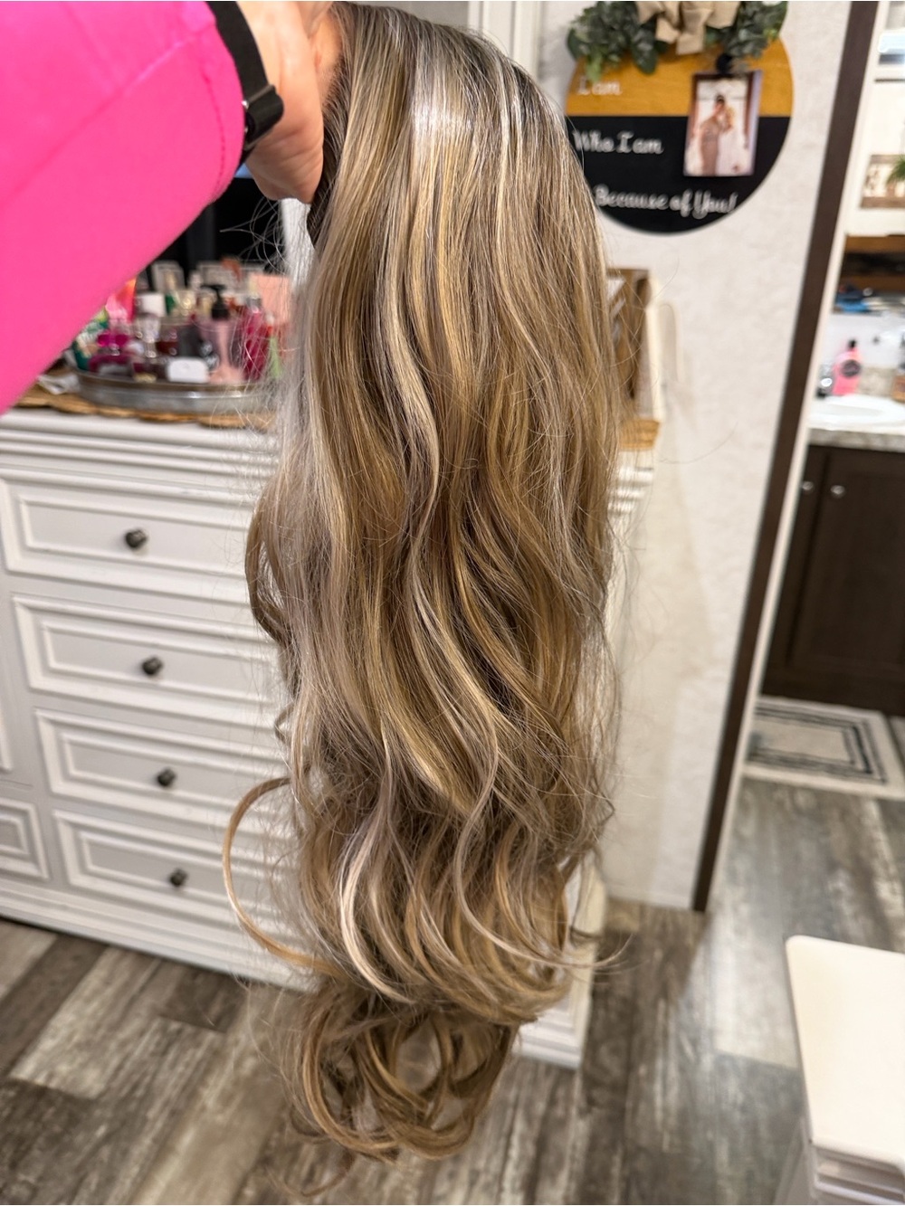 Long Wavy Blonde & Silver Blend Women’s Wig - Natural Shine